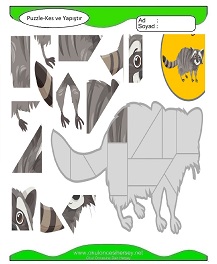 Puzzle Kes Yapıştır Çalışma Sayfaları